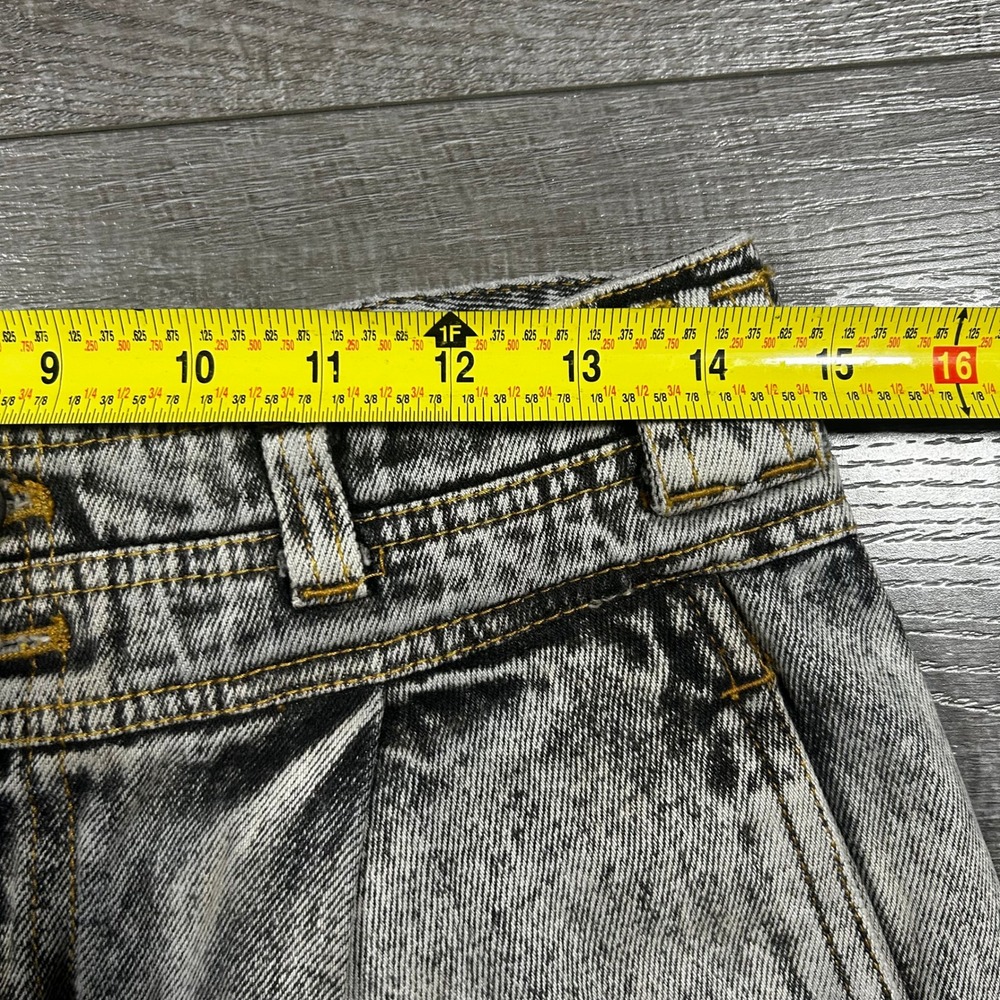 Vintage Blue Zone Acid Wash Double Knee Pleated Jeans Gray 33L Made in Hong Kong - Picture 3 of 7